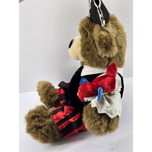 Vintage Bearemy Build A Bear Workshop Pirate Costume Retired w/ Parrot - Picture 4 of 6
